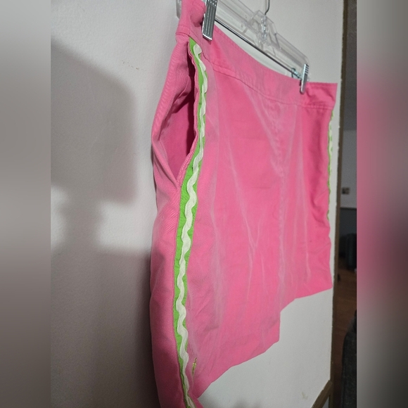 Lilly Pulitzer VTG Size 8 Tennis Skirt Skort Golf Pink Green Rickrack Trim - Picture 4 of 9